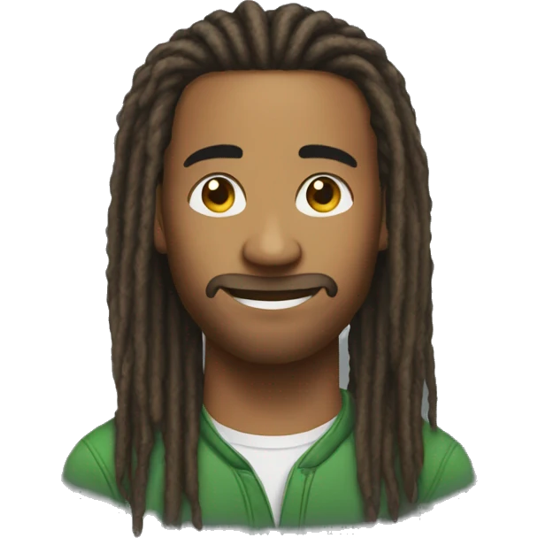 dread lock on his hair without beard emoji