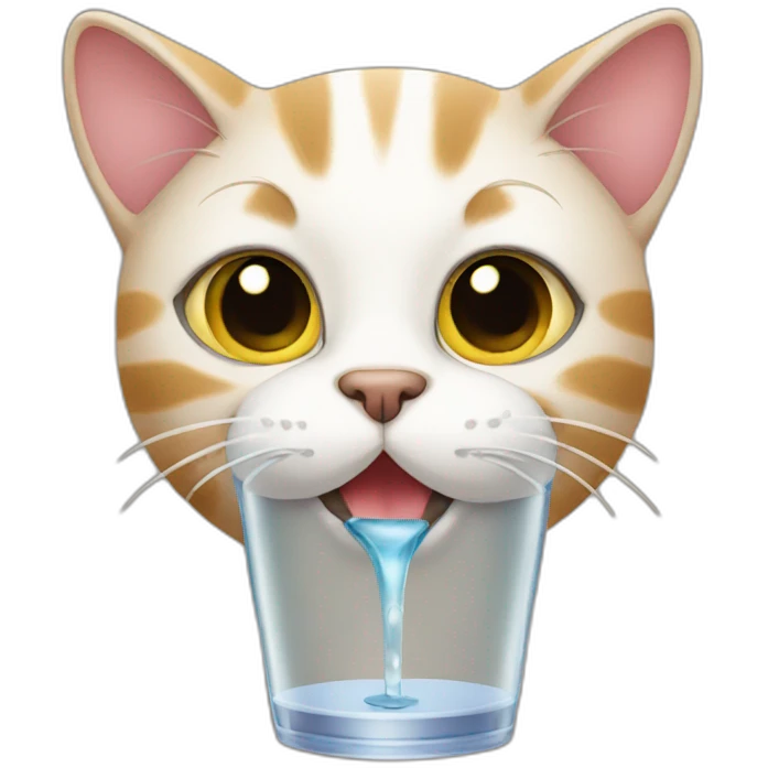 Cat drinks emoji