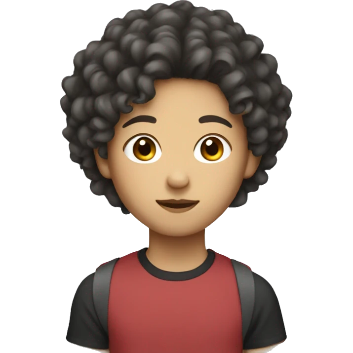 asian teenager with curly hair  emoji