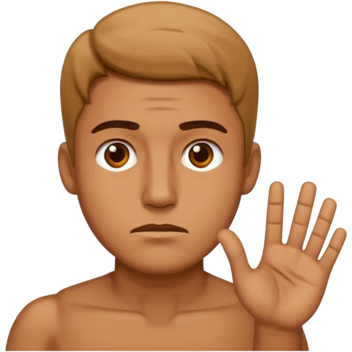 A man saying no with a nonchalant look emoji