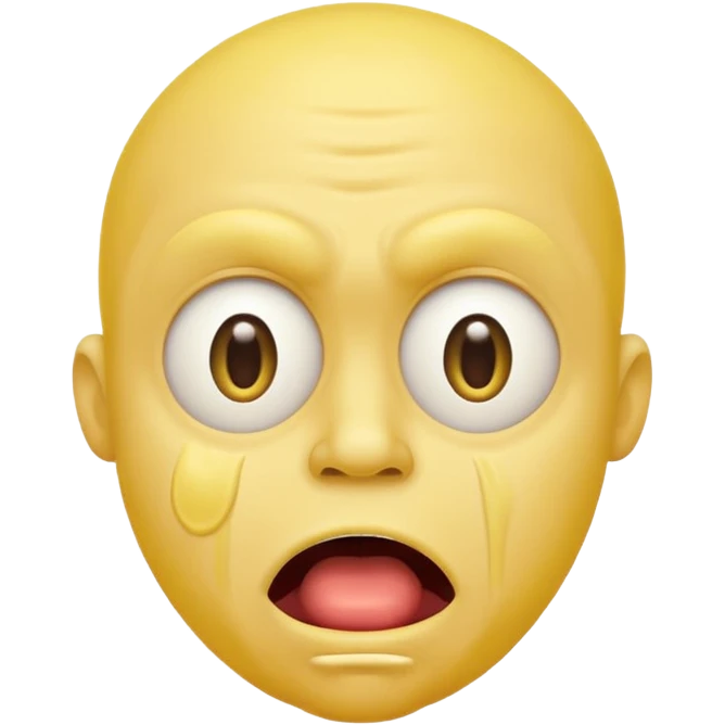 Cross eyed yellow man drooling like a moron emoji