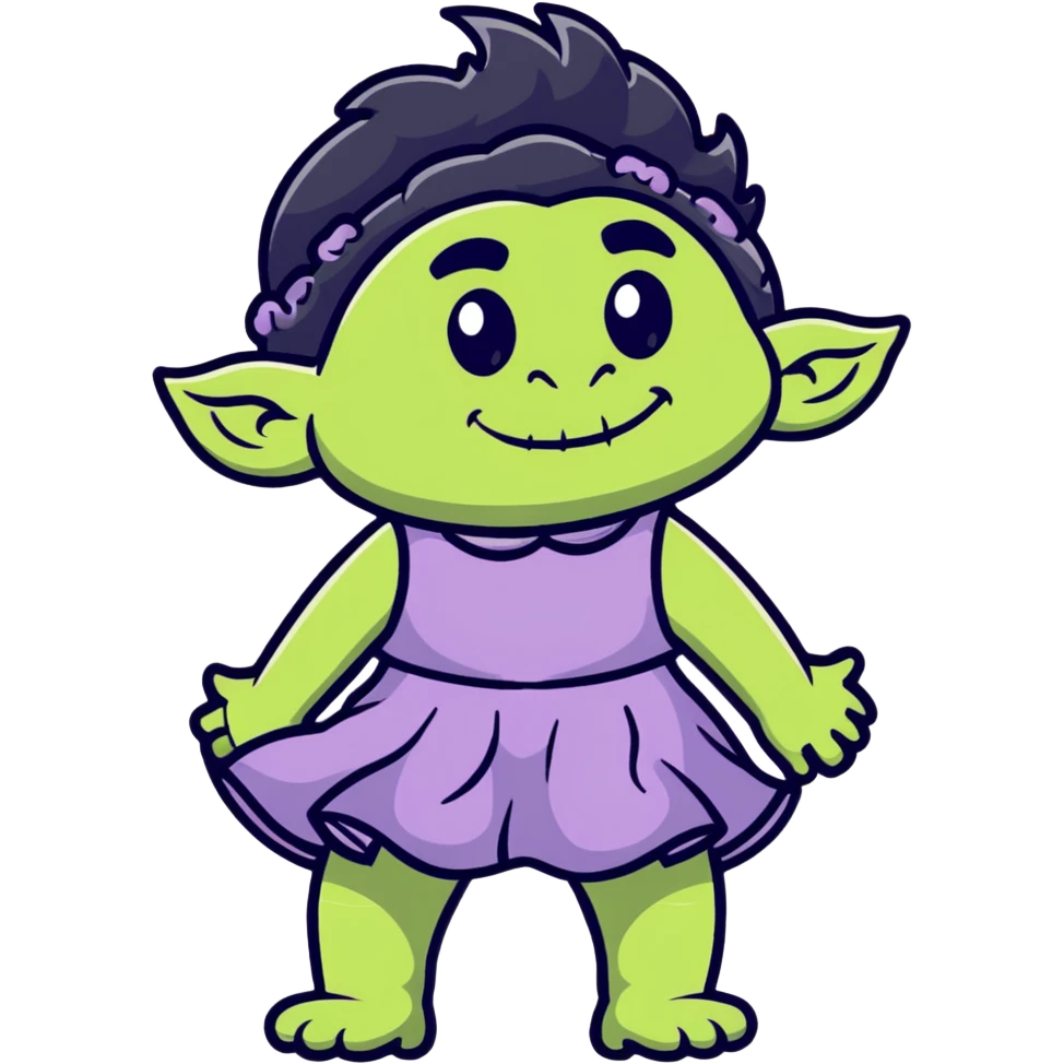 Troll with a dress on  emoji