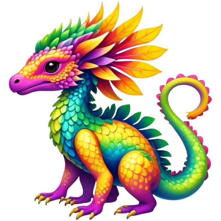 Colorful Exotic Pokémon-Animal-Digimon-Monster-Beast-Fakémon-hybrid-creature (full body) emoji