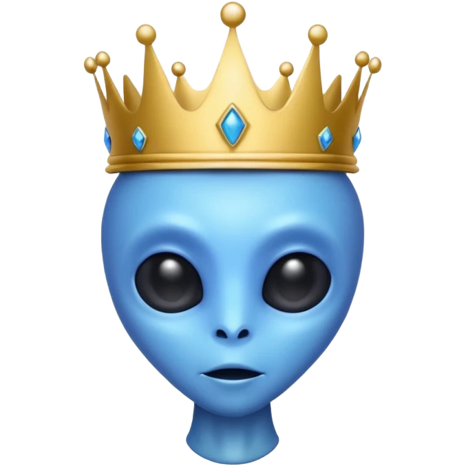 blue alien with crown emoji