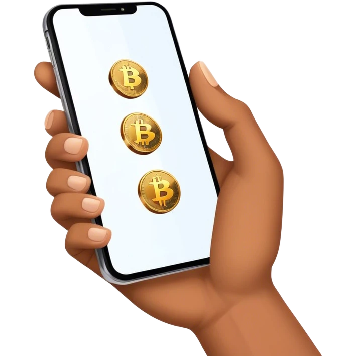 Crypto Coins on the phone emoji