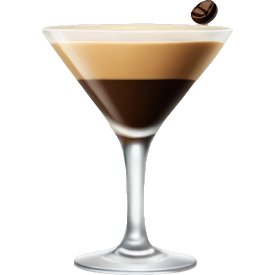 Espresso martini with three coffee beans emoji
