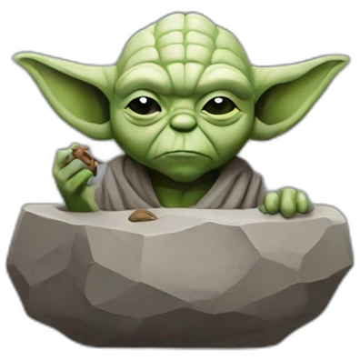 Stone yoda smoker emoji