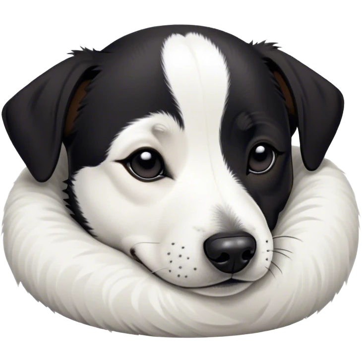 Sleeping black jack russell emoji