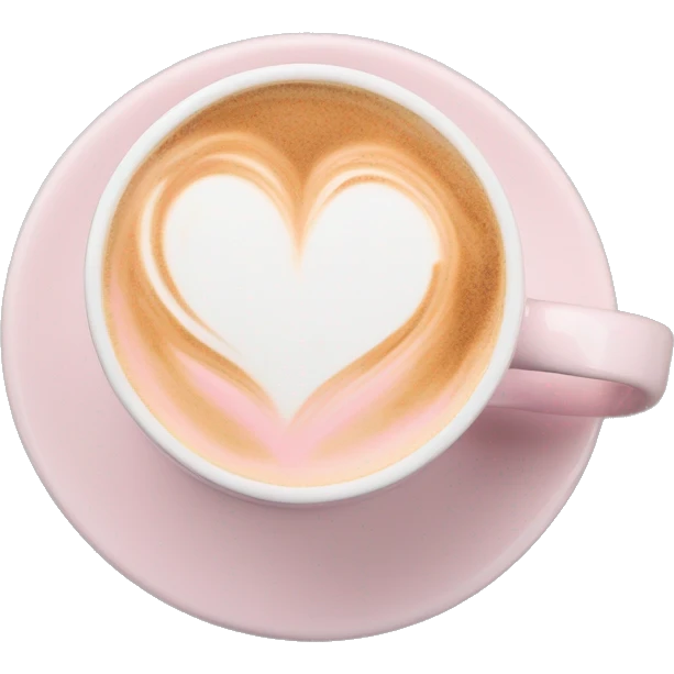  pale pink coffee mug heart shaped latte art cappuccino emoji