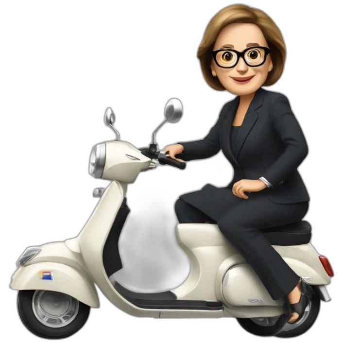Françoise Hollande sur un scooter emoji