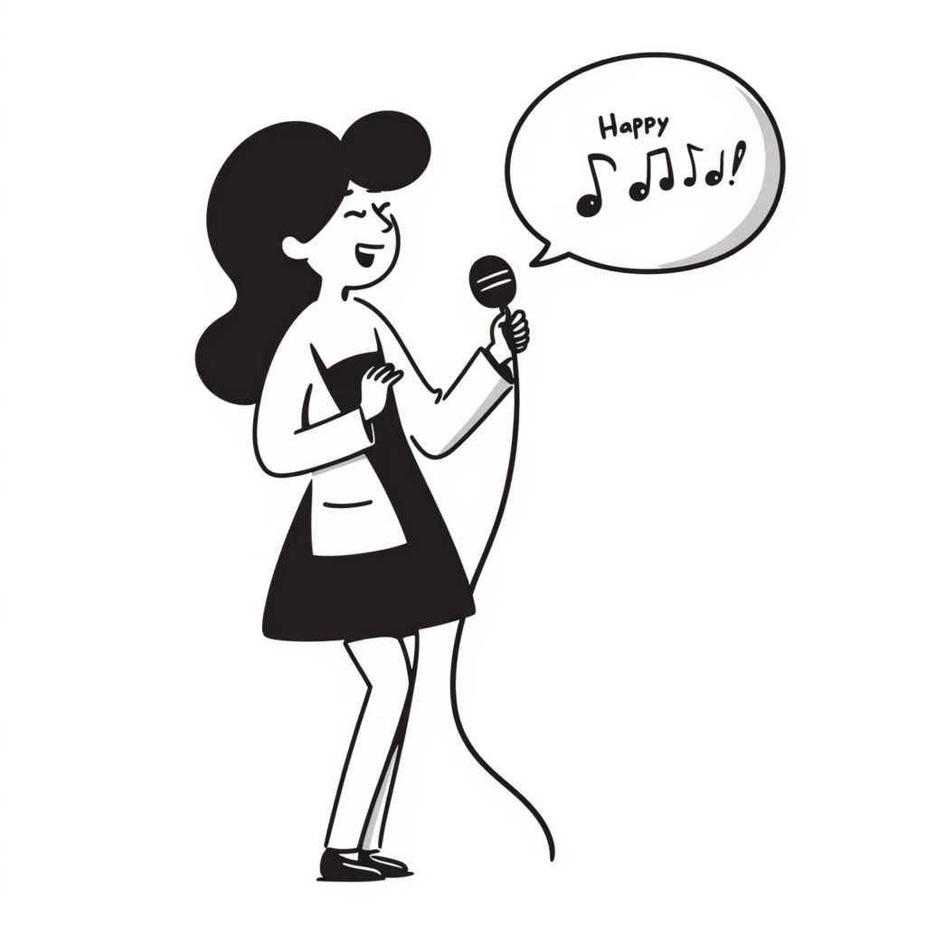 lady singing a birthday song emoji