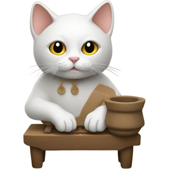 Cat with a pottery wheel emoji