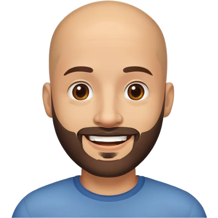 hispanic bald man with b emoji