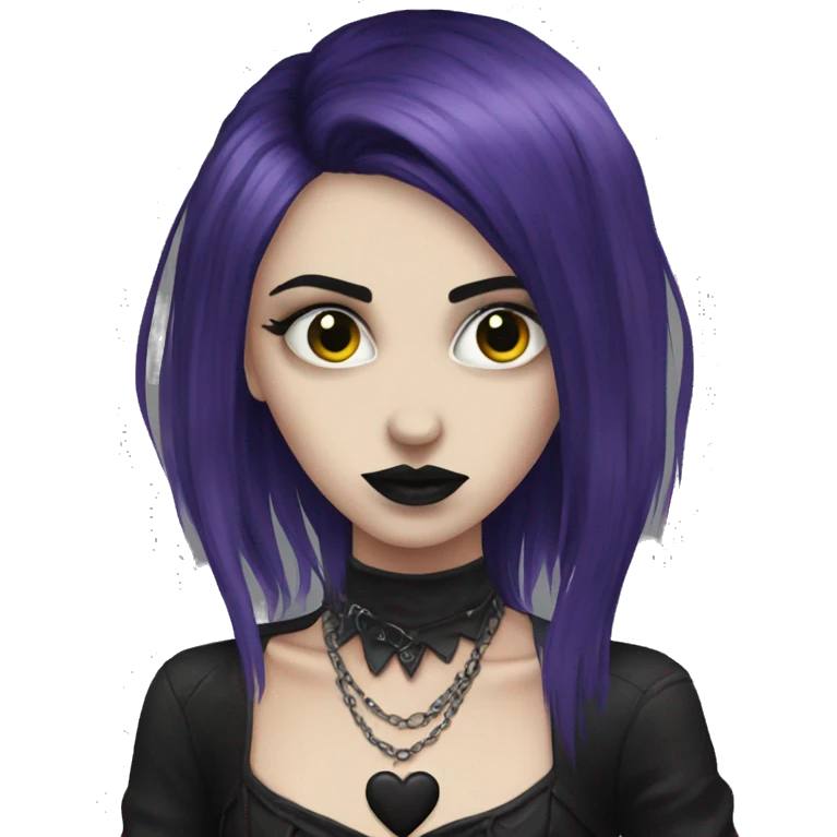 Goth heart emoji