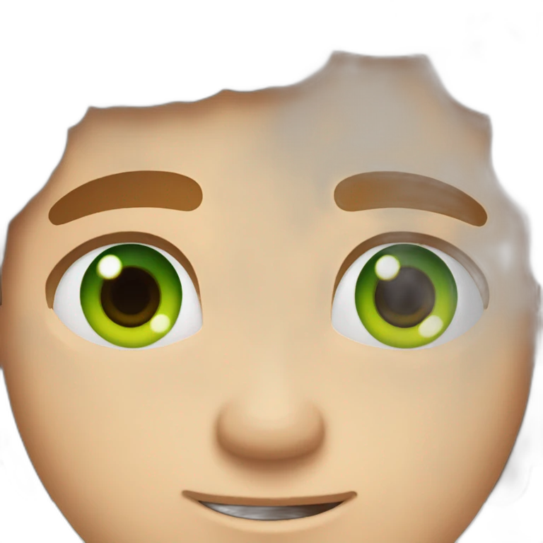 Handsome man with green eyes and brown hair and dimbles emoji