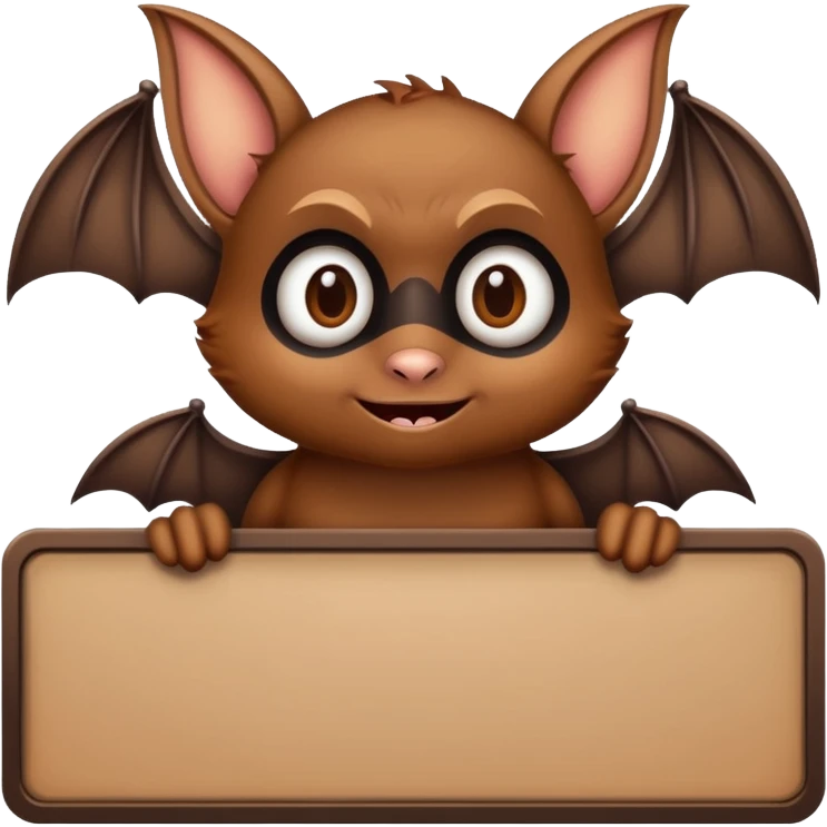 Bat holding large blank sign emoji