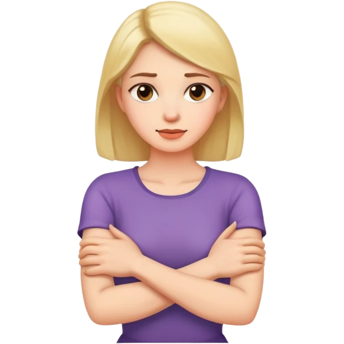 arms crossed holding neck women emoji