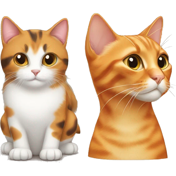 orange cat and tortiseshell cat emoji