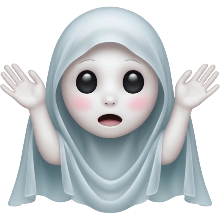 Okay those are wonderful, now make the ghost cover his eyes with cute little hands. Make sure the blush and the cuteness is retained emoji