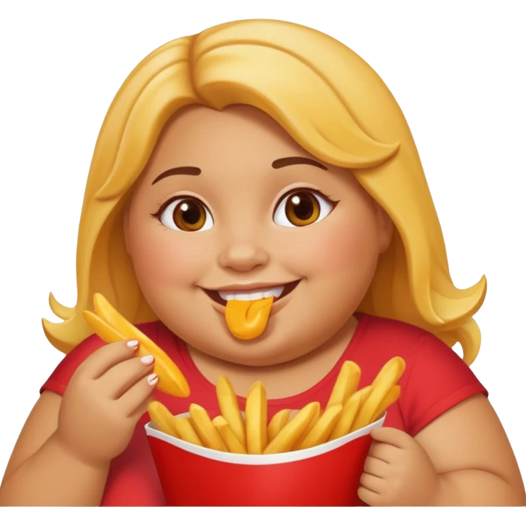 Fat Girl munching fries emoji