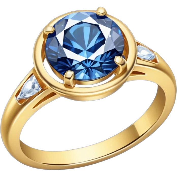 gold ring with a diamond in a dark blue case emoji