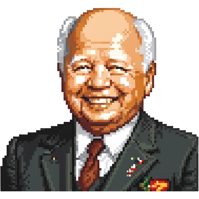 portrait of Nikita Khrushchev smiling emoji