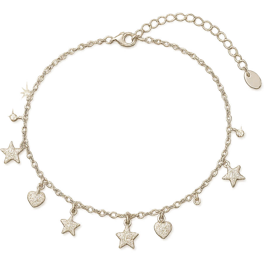 girly sparkling anklet with charms, no background emoji