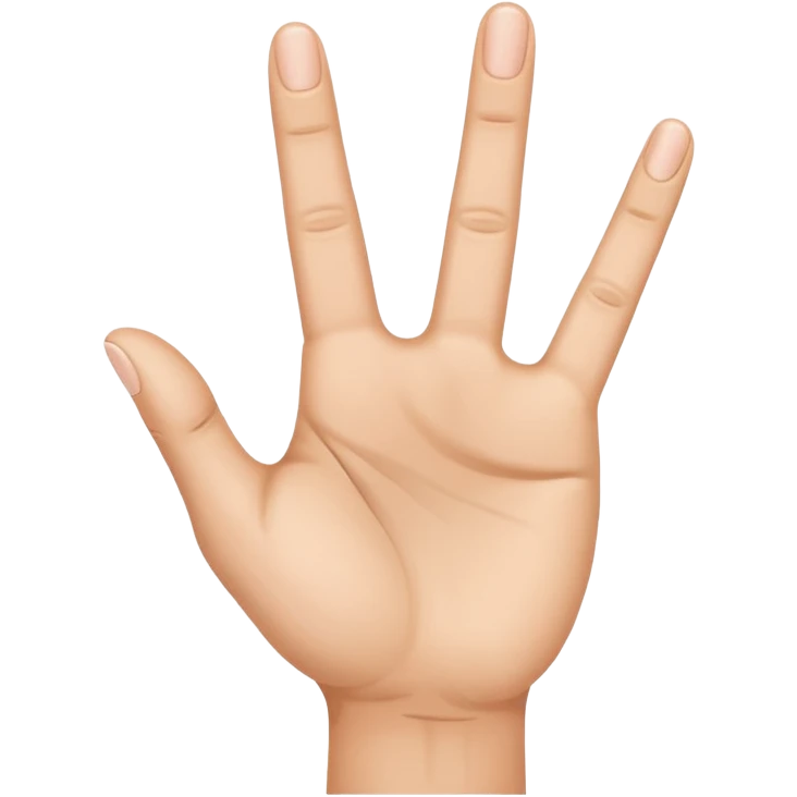 Mano con los cuatro dedos levantados y el índice doblado emoji