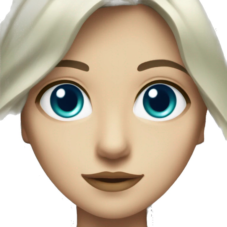 White Slytherin girl with brown middle hair and blue eyes emoji