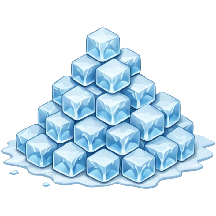Crushed ice on a pile, really small peaces without real form of ice cubes emoji