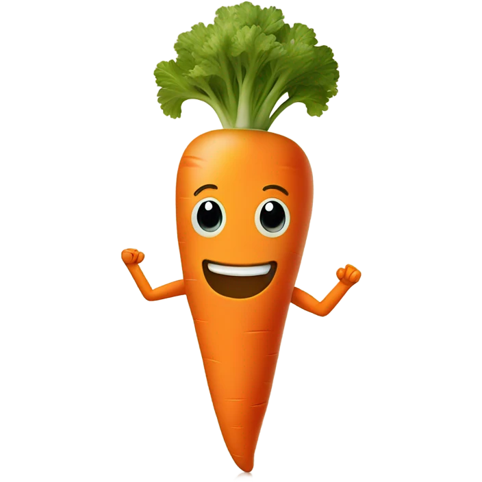 Carrot with face and limbs emoji