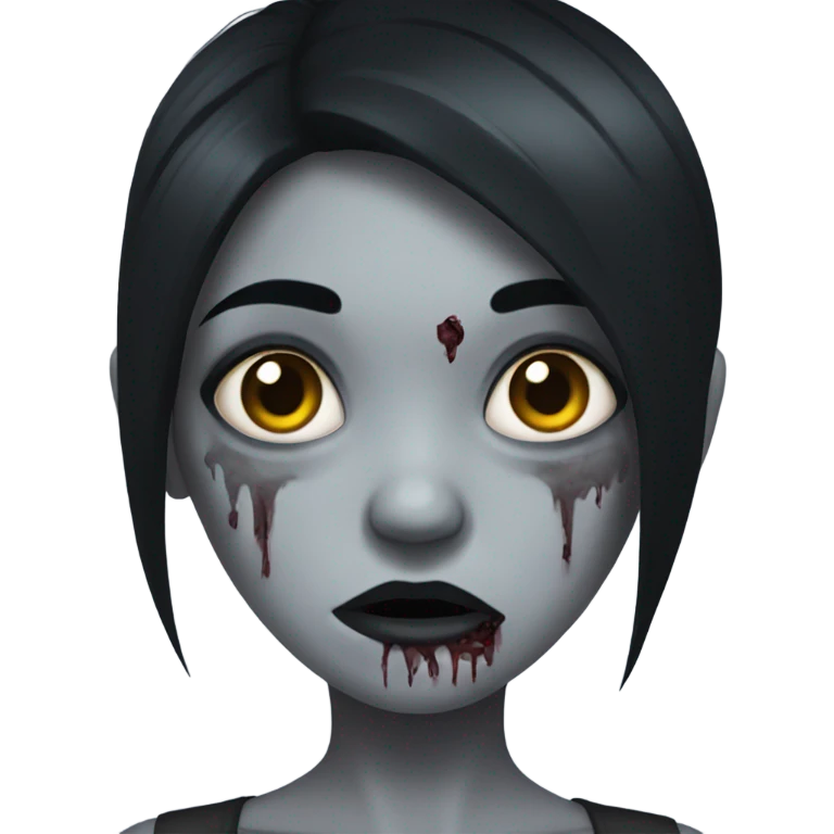 girl zombie with black hair emoji