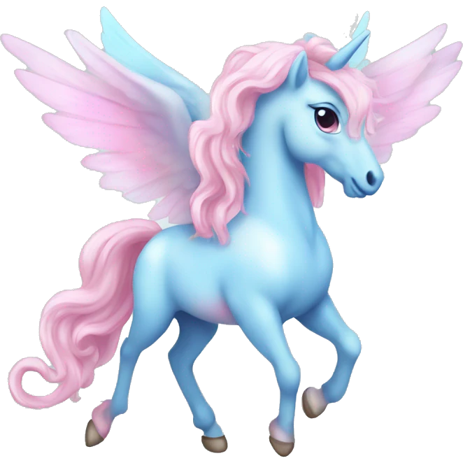 light blue and pink fairy pegasus emoji