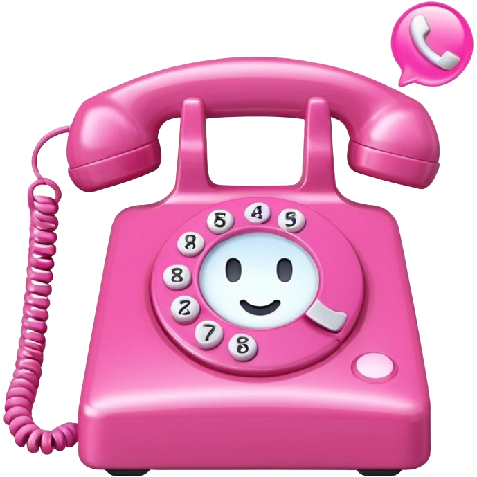 pink phone call \caller id bubble emoji