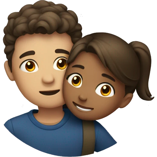 A girl hugging a guy emoji