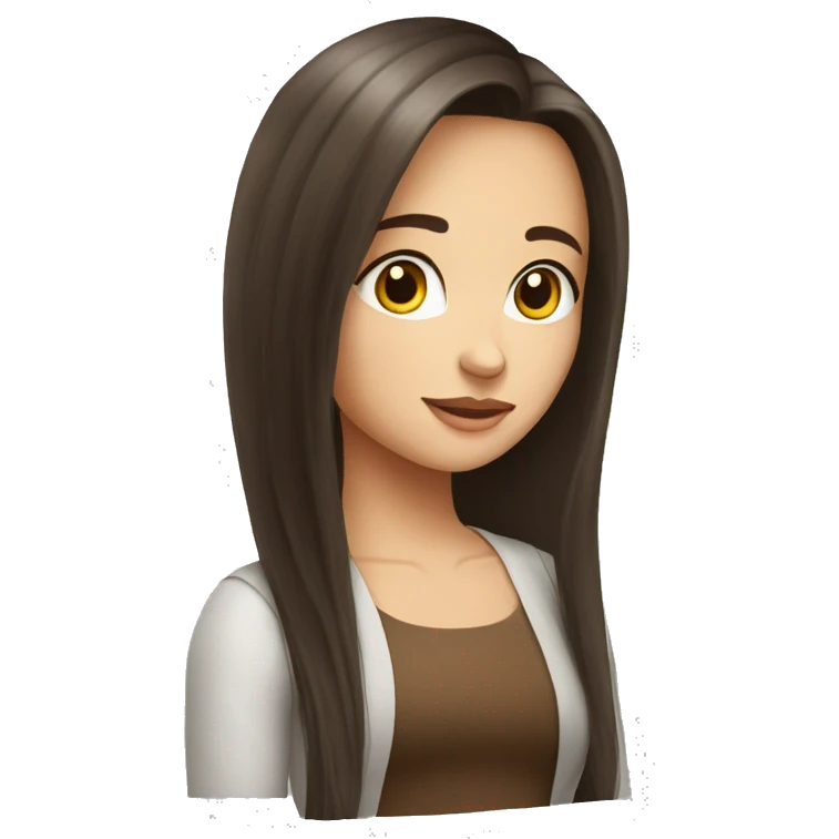 Brunette girl long hair old-money only head emoji