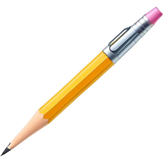 A sleek, modern pencil hovering slightly above the ground, with a soft glowing outline suggesting creativity and creation. The design is clean, flat, and minimal, perfect for an empty state UI. emoji