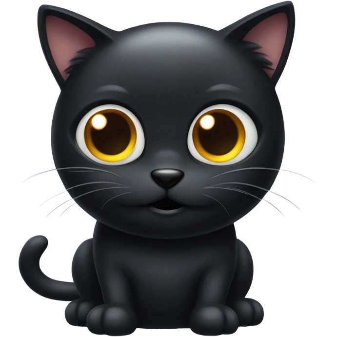 Fat black cat emoji