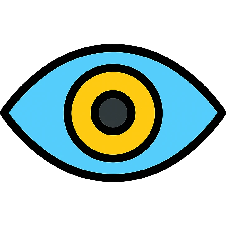 an eye, color outline icon style, minimalistic and modern emoji