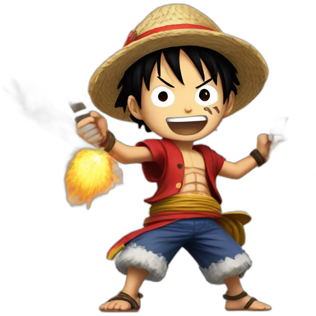 Mini luffy au combat emoji