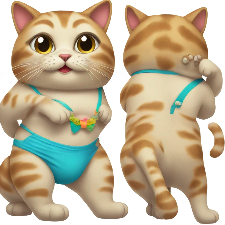 cat wearing bikini  emoji
