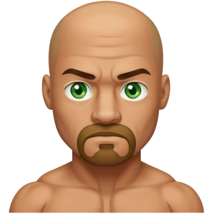 Green eyes caucasian boxer bald goatee emoji