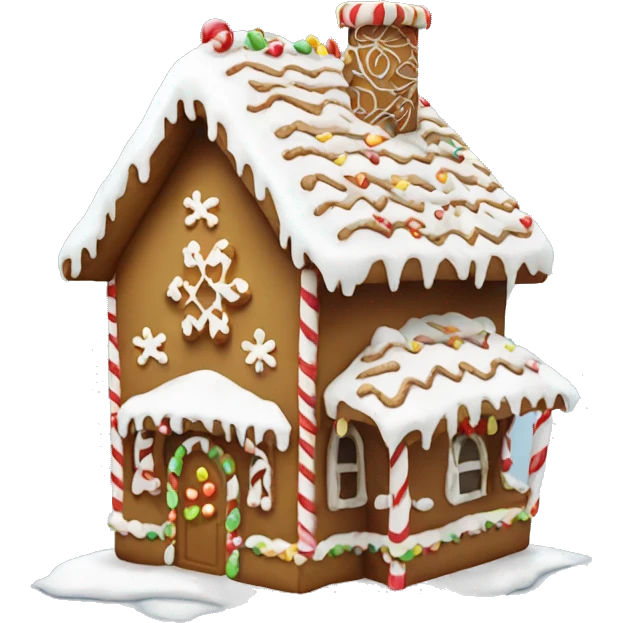 Gingerbread house with snow emoji