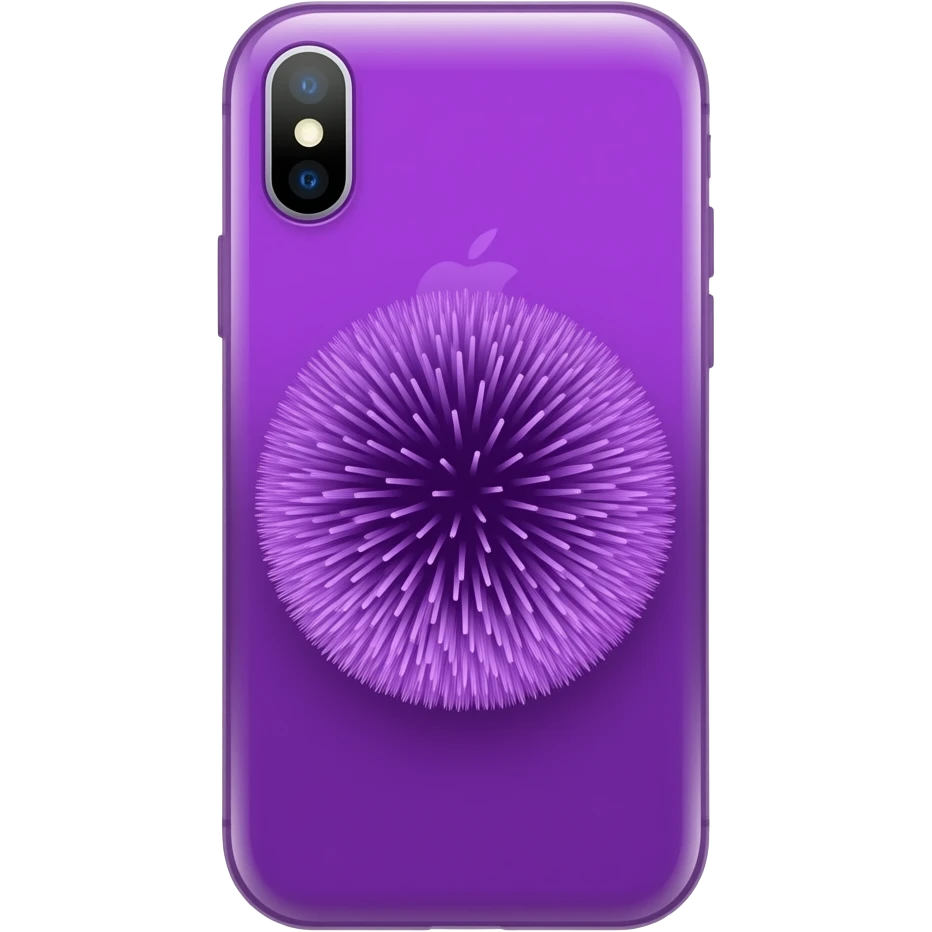 IPhone roxo brilhante com pompom Roxo emoji