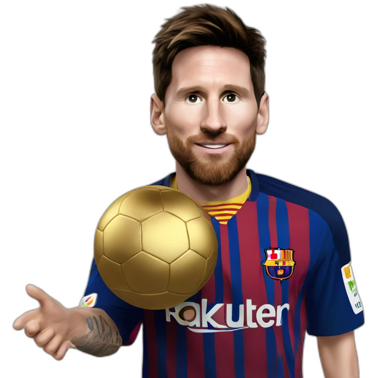 Messi avec le ballon d'or emoji