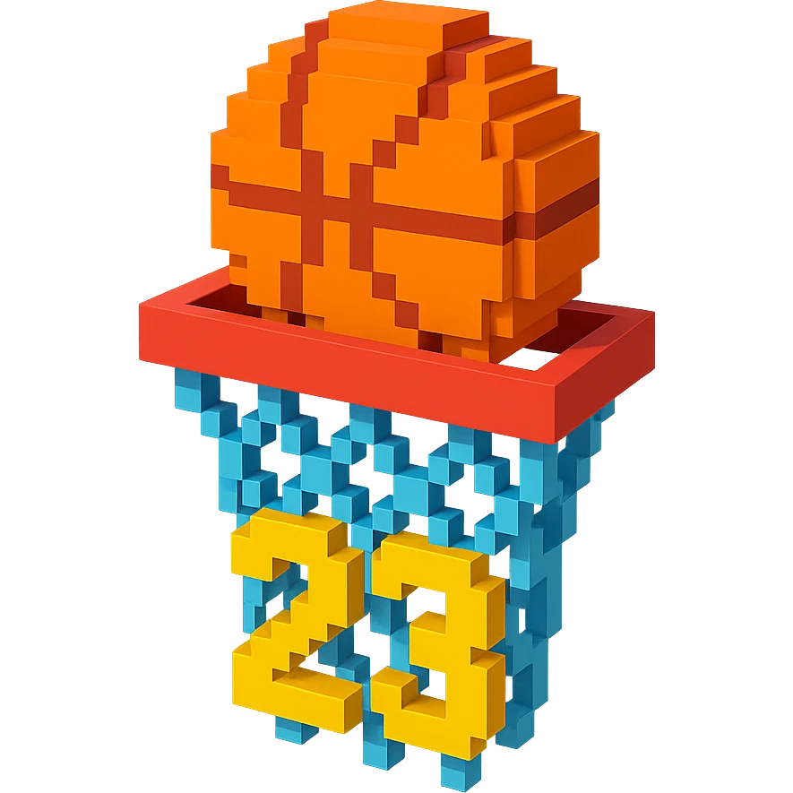 баскетбольный мяч с надписью "23" в сетке, no background emoji