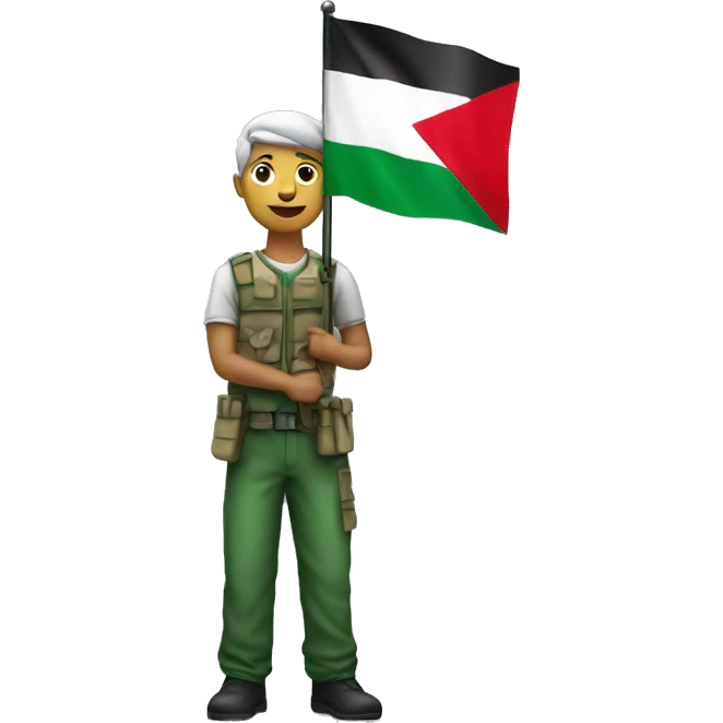 man with a flag free palestine emoji