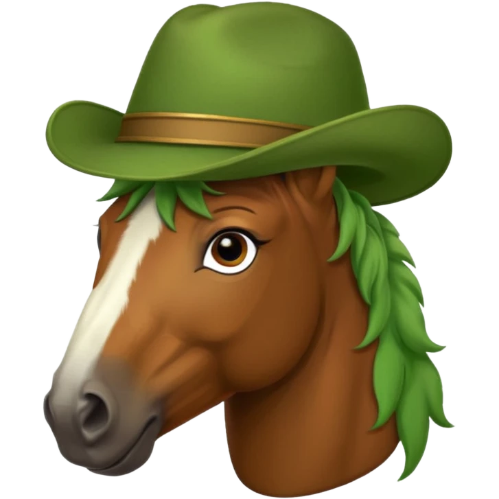 HORSE WITH GREEN HAT emoji