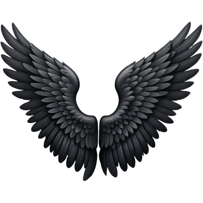 Black angel wing emoji