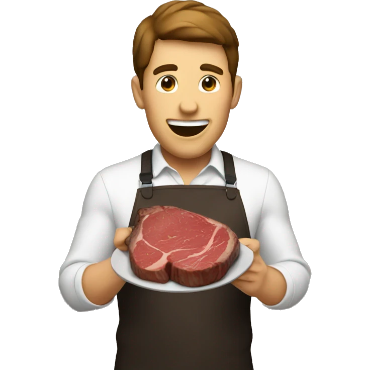 Guy eating a steak  emoji